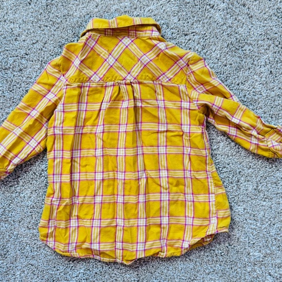 Old Navy Yellow Button Down Shirt Vibrant Plaid Design Plaid Button-Up size 4T - Picture 7 of 7